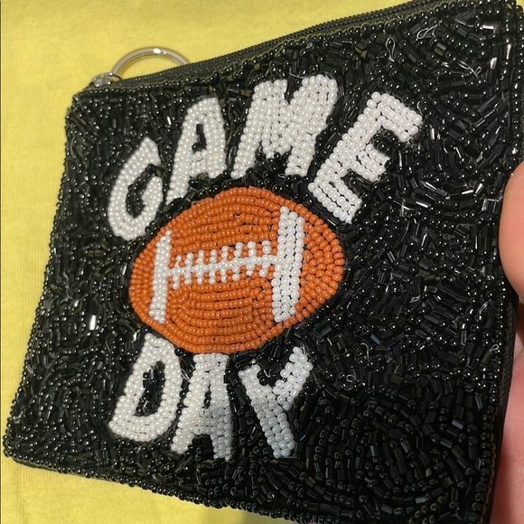MADE IN INDIA 🇮🇳 Beaded Game Day zipper Pouch / Key Holder 🆕 - Picture 6 of 6
